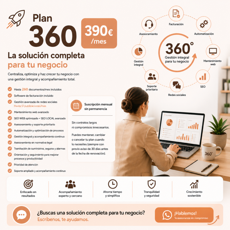 Plan 360 - 390 € + IVA / mes